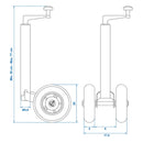 Stützrad Doppelstützrad 48mm mit massiven PU-Reifen 200x50mm Bugrad Anhänger – APT