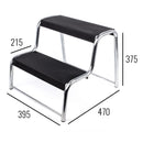 Doppeltrittstufe inkl. passender Fußmatte, Stahl, max. 150kg – ProPlus