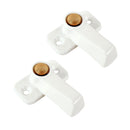 2x Stauklappen Dreh Riegel weiß Vorreiber 3,5 mm Grundplatte – Freizeitschmiede