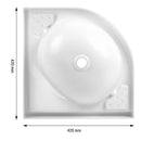 Eckwaschbecken 415 x 415 x 160 mm | ABS-Kunststoff | 650 g | weiß – Wamovo