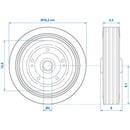Ersatzrad für Stützrad Bugrad Anhänger Vollgummi 200x50mm Metallfelge Wohnwagen – APT