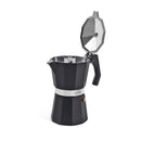 Camping Kaffeebereiter Espressokocher 6 Tassen 350ml Alu schwarz für Gasflamme – Camp4