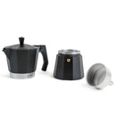 Camping Kaffeebereiter Espressokocher 6 Tassen 350ml Alu schwarz für Gasflamme – Camp4