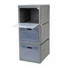 Camping Faltschrank Box 3 Campingschrank mit 3 Fächern grau 30x40x75cm Faltbox – Camp4