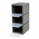 Camping Faltschrank Box 3 Campingschrank mit 3 Fächern grau 30x40x75cm Faltbox – Camp4