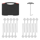 20 Stk. Felsbodenheringe im Koffer 20cm Metall Heringe - mit Kunststoffhaken – ProPlus