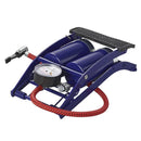 Fußpumpe Doppelzylinder mit Manometer - Max. 7bar / 100psi, Ventiladapter – Einfach zu bedienen Mit Anti-Rutsch-Profil Inkl.