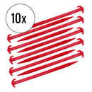 Zeltheringe 10er Set, rot, 30 cm, Kunststoff – 30 cm lange Zelthering aus schlagfestem Kunststoff in rot.
