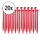 Zeltheringe 20er Set, rot, 30 cm, Kunststoff – 30 cm lange Zelthering aus schlagfestem Kunststoff in rot.