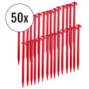 Zeltheringe 50er Set, rot, 30 cm, Kunststoff – 30 cm lange Zelthering aus schlagfestem Kunststoff in rot.