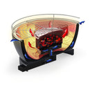 Holzkohle Grill Tischgrill "Vesuvio" Ø 33 cm, Anthrazit, für Camping u. Garten – Feuerdesign by Limatec