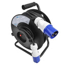 Kabeltrommel CEE 25 m 3 x 2,5 mm² Leitungsroller mit Thermoschutzschalter IP44 – ProPlus
