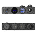 KFZ Einbau Schnell Ladegerät - DIN Buchse + Voltmeter + 2x USB - Auto Steckdose – APT