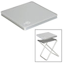 Alu Campingstuhl, klappbar, leicht, 100 Kg belastbar, bequem inkl Tischplatte – Bo-Camp