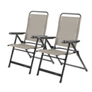 2x Via Mondo Campingstuhl "Basso Crema" 7 fach verstellbar breite Armlehen kompaktes Packmaß – ViaMondo