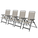 4x Via Mondo Campingstuhl "Basso Crema" 7 fach verstellbar breite Armlehen kompaktes Packmaß – ViaMondo
