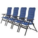4x Via Mondo Campingstuhl "Grande Azul" 7 fach verstellbar breite Armlehnen kompaktes Packmaß – ViaMondo