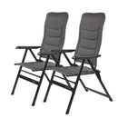 2x Via Mondo Campingstuhl "Grande Cinzo" 7 fach verstellbar breite Armlehen kompaktes Packmaß – ViaMondo