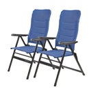 2x Via Mondo Campingstuhl "Piccolo Azul" 7 fach verstellbar breite Armlehen kompaktes Packmaß – ViaMondo