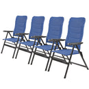 4x Via Mondo Campingstuhl "Piccolo Azul" 7 fach verstellbar breite Armlehen kompaktes Packmaß – ViaMondo