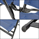 4x Via Mondo Campingstuhl "Piccolo Azul" 7 fach verstellbar breite Armlehen kompaktes Packmaß – ViaMondo