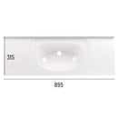 Einbauwaschbecken 900x310x310 mm, Kunststoff, weiß + Wasserhahn + Ablauf – Reimo
