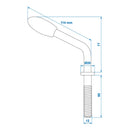 Knebel für Stützradklemme 48mm M12 Knebelfeststeller für Stützrad Klemmhalter – APT