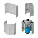 Koch-Windschutz für Gaskocher Camping Aluminium Windschutz faltbar 49 x 26 cm – APT