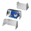 Koch-Windschutz für Gaskocher Stahl Windschutz faltbar, ausziehbar 37-70x28x32cm – APT