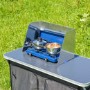 Koch-Windschutz für Gaskocher Stahl Windschutz faltbar, ausziehbar 37-70x28x32cm – APT
