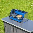 Koch-Windschutz für Gaskocher Stahl Windschutz faltbar, ausziehbar 38,5-73x27x24cm – APT