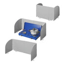 Koch-Windschutz für Gaskocher Stahl Windschutz faltbar, ausziehbar 32-62x28,5x25cm – APT