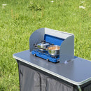 Koch-Windschutz für Gaskocher Stahl Windschutz faltbar, ausziehbar 32-62x28,5x25cm – APT