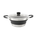 Camping Kochtopf faltbar 2,5L Silikon Topf + Deckel schwarz Outdoor Kochgeschirr – Platzsparender Camping Kochtopf!