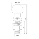 Anhängerkupplungskugel Ø50 mm – M24 x 55 mm,  , bis 2000 kg – APT