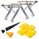 Ausdrehstützen Set + Camco Stützplatten + Akkuschrauberaufsatz + Wasserwaage – ProPlus