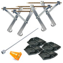 Ausdrehstützen Set + Stützplatten + Akkuschrauberaufsatz + Wasserwaage – ProPlus