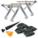 Ausdrehstützen Set + Stützplatten + Akkuschrauberaufsatz + Wasserwaage – ProPlus