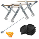Ausdrehstützen Set + ProPlus Stützplatten + Akkuschrauberaufsatz + Wasserwaage – ProPlus