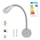 12 Volt LED Schwanenhals Leseleuchte | USB 5V/2,1A | 150lm | 1W | 4000K – Haba