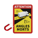 3x Magnetschild Toter Winkel / Angles Morts Warnung Hinweisschild Wohnmobil LKW – Vorsicht ist besser als Nachsicht!