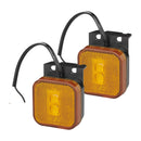 2er Set LED Seitenmarkierungsleuchte 12/24V – Orange, 65 x 65 mm, mit Halter, – APT