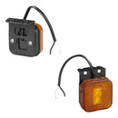 2er Set LED Seitenmarkierungsleuchte 12/24V – Orange, 65 x 65 mm, mit Halter, – APT