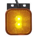 2er Set LED Seitenmarkierungsleuchte 12/24V – Orange, 65 x 65 mm, mit Halter, – APT