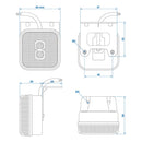 LED Seitenmarkierungsleuchte 12/24V – Orange, 65 x 65 mm, mit Halter, – APT