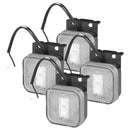 4er Set LED Seitenmarkierungsleuchte 12/24V – Weiß, 65 x 65 mm, mit Halter, – APT