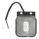 LED Seitenmarkierungsleuchte 12/24V – Weiß, 65 x 65 mm, mit Halter, – APT
