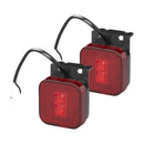 2er Set LED Seitenmarkierungsleuchte 12/24V – Rot, 65 x 65 mm, mit Halter, – APT
