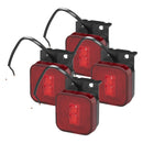 4er Set LED Seitenmarkierungsleuchte 12/24V – Rot, 65 x 65 mm, mit Halter, – APT