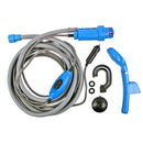Outdoor Dusche, 12 Volt, inkl. Tauchpumpe und Schalter – All-Inclusive Dusche mit fein perlender Brause.